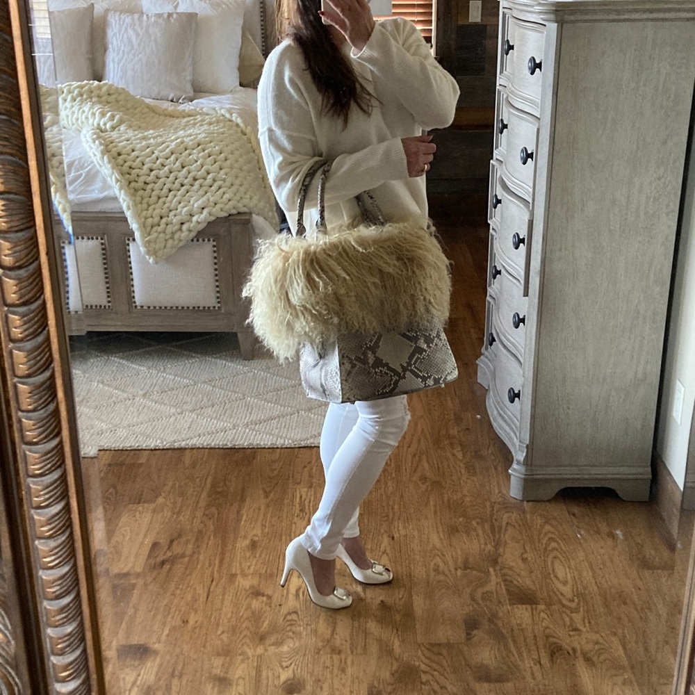 Python Mongolian Lamb Custom Made Handbag - image 2